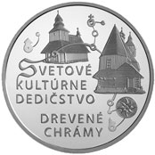 Rub mince Svetové dědictví UNESCO - Dřevěné chrámy ve slovenské části karpatského oblouku
